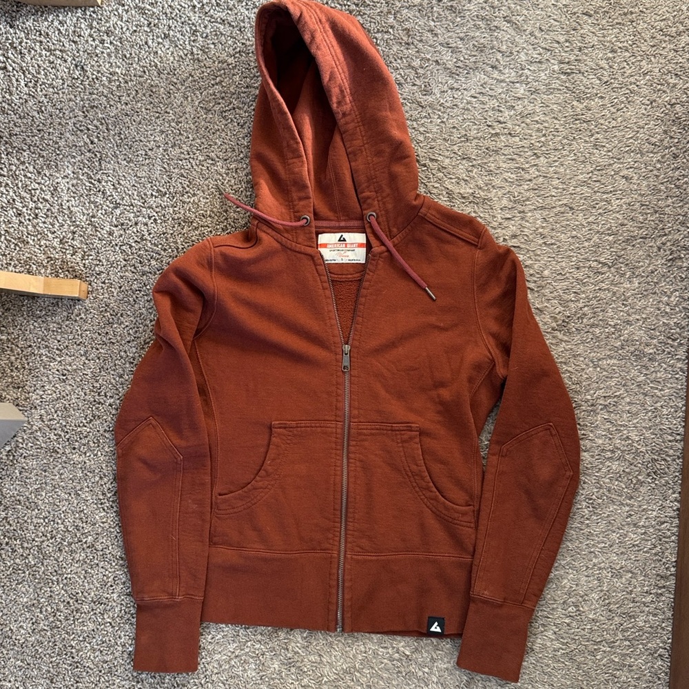 American Giant Women’s Burnt Orange Heavy Zip-Up Hoodie